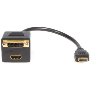 StarTech.com 1ft HDMI Splitter Cable, HDMI Male to DVI