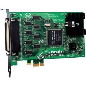 Brainboxes 8 Port RS232 PCI Express Serial Card 25 Pin Connectors - PCI Express x16 - 8 x DB-25 RS-232 - Serial, Via Cable - Plug-in Card - TAA Compliant