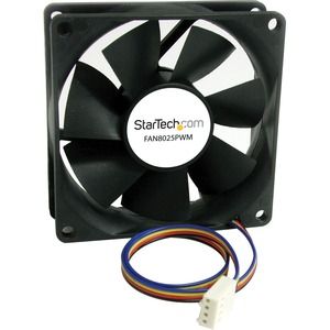 Star Tech.com 80x25mm Computer Case Fan with PWM - Pulse Width Modulation Connector - Add a Variable Speed, PWM-Controlled Cooling Fan to a Computer Case - case fan - pwm fan - computer fan - 80mm fan - computer cooling fan