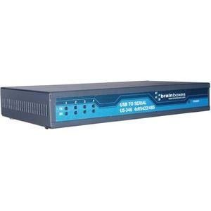Brainboxes 4 Port RS422/485 USB to Serial Server - USB 2.0 - DIN Rail Mountable, Wall-mountable