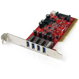 StarTech.com 4 Port PCI SuperSpeed USB 3.0 Adapter Card with SATA/SP4 Power 