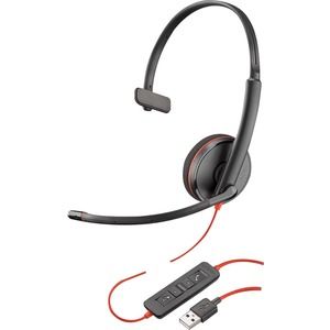 Plantronics Blackwire C3210 Headset - Mono - USB Type A - Wired - 20 Hz - 20 kHz - Over-the-head - Monaural - Supra-aural - Noise Cancelling Microphone