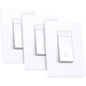 TP-Link Kasa Smart HS220P3 (3-pack) - Kasa Smart Dimmer Switch - Single Pole, Needs Neutral Wire, 2.4GHz Wi-Fi Light Switch Works with Alexa and Google Home, UL Certified,, No Hub Required