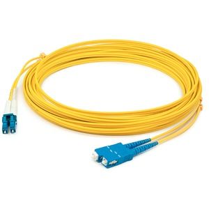 AddOn 26m LC (Male) to SC (Male) Straight Yellow OS2 Duplex LSZH Fiber Patch Cable - 85.30 ft Fiber Optic Network Cable for Network Device - First End: 2 x LC Network - Male - Second End: 2 x SC Network - Male - Patch Cable - LSZH - 9/125 Âµm - Yellow - 1