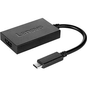 Lenovo USB-C To HDMI Adapter With Power Pass-Through For NA - 1 x USB 3.2 Type C - Male - 1 x HDMI Digital Audio/Video - Female - Black