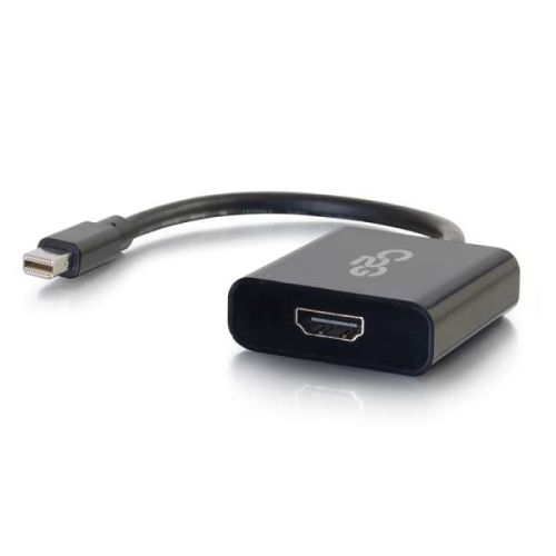 C2G 4K Mini DisplayPor to HDMI Adapter - Active Converter - 8" HDMI/Mini DisplayPort A/V Cable for Audio/Video Device, Projector, Monitor, Graphics Card, Notebook, HDTV - Mini DisplayPort Male Digital Audio/Video - HDMI Female Digital Audio/Video - Black